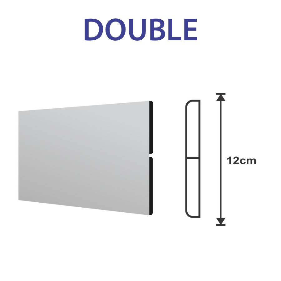 Double Slat White Aluminium Fence
