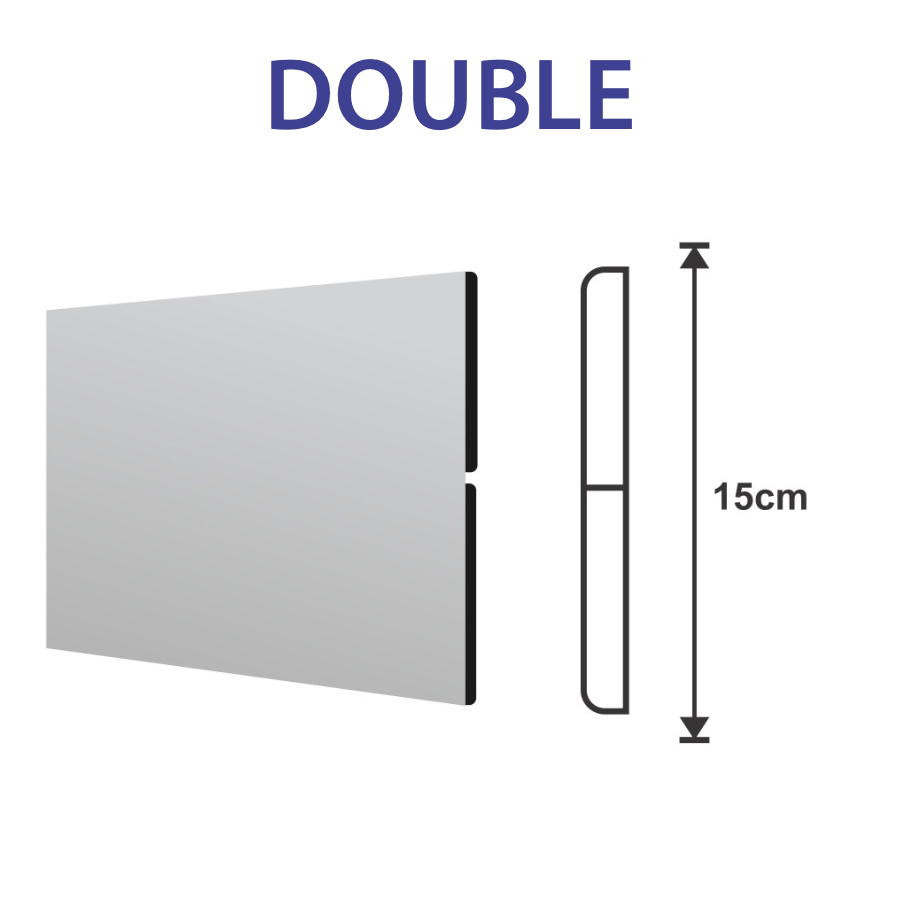Double Slat White Aluminium Fence